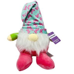 Cottondale Spring Fever Gnome 13" Plush Stuffed Animal Pink Blue Butterfly NWT